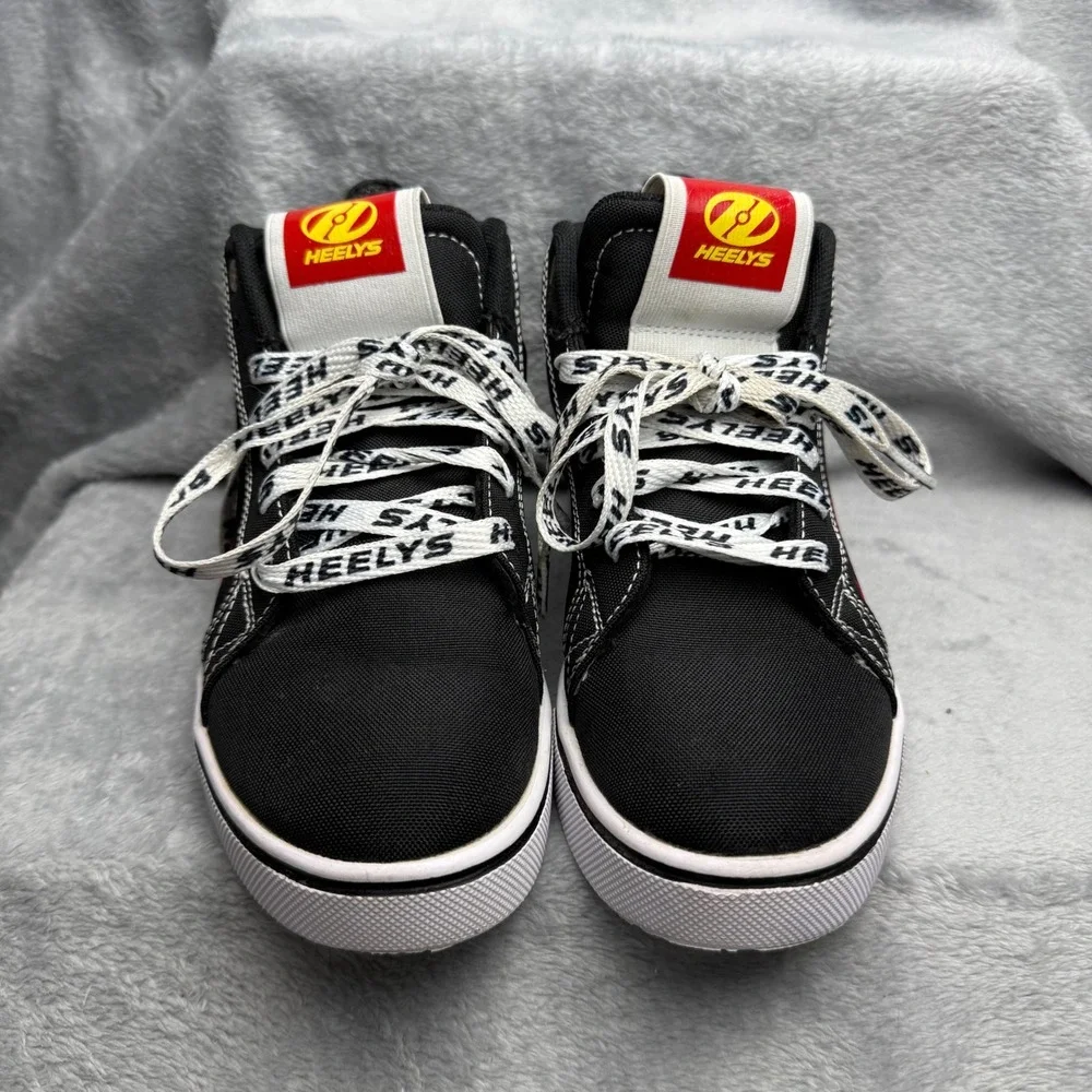 Heelys Racer 20 Mid Black Flame Skate Shoes HE100903 Youth Size 4Y